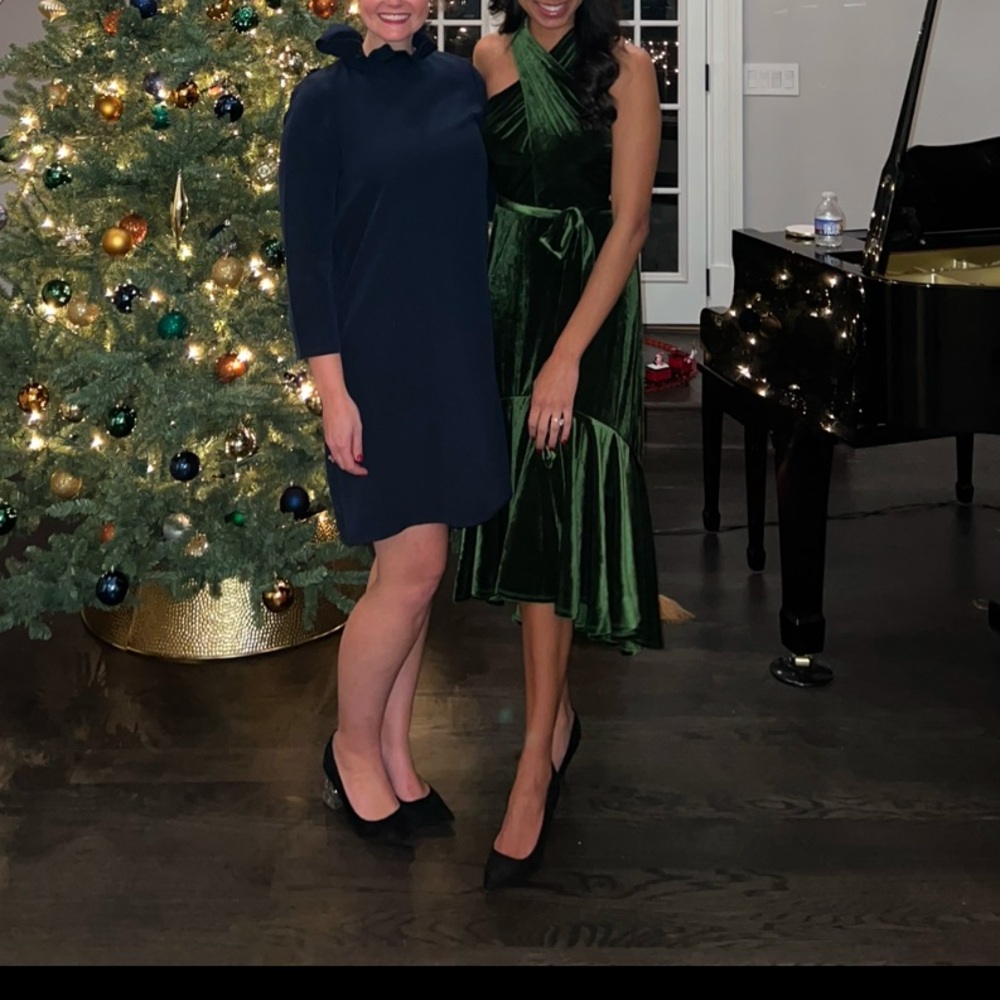Elegant Green Velvet Holiday Dress